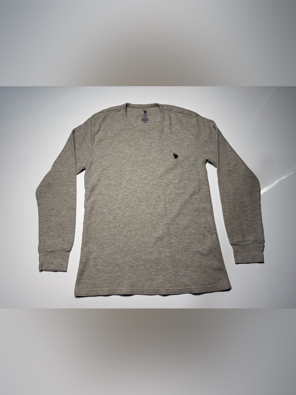 US Polo Assn Sleepwear Long Sleeve Crew Neck Shirt Mens XL Gray 90% Cotton